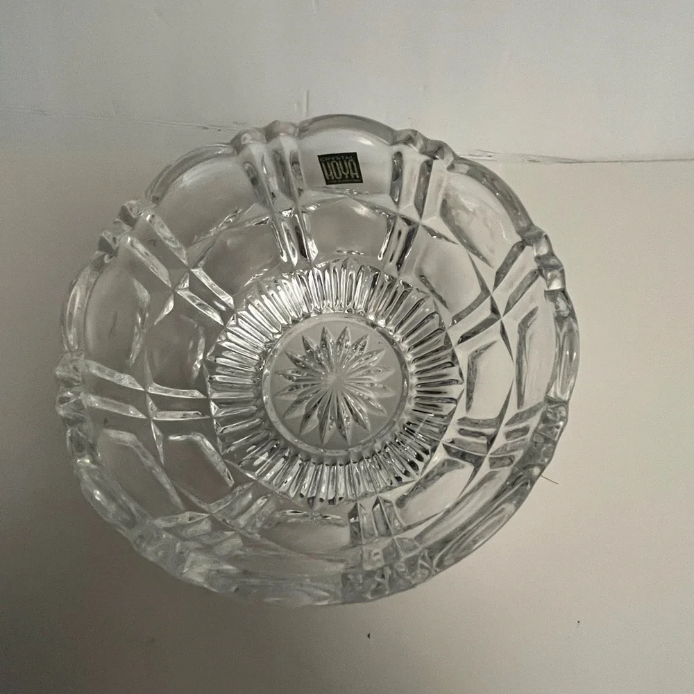 Hoya Mikasa crystal bowl, glass bowl, decor, candy dish, Japan, like new